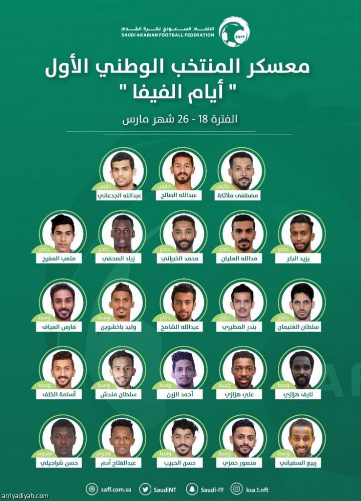 غياب لاعبي الهلال والنصر والأهلي عن قائمة الأخضر