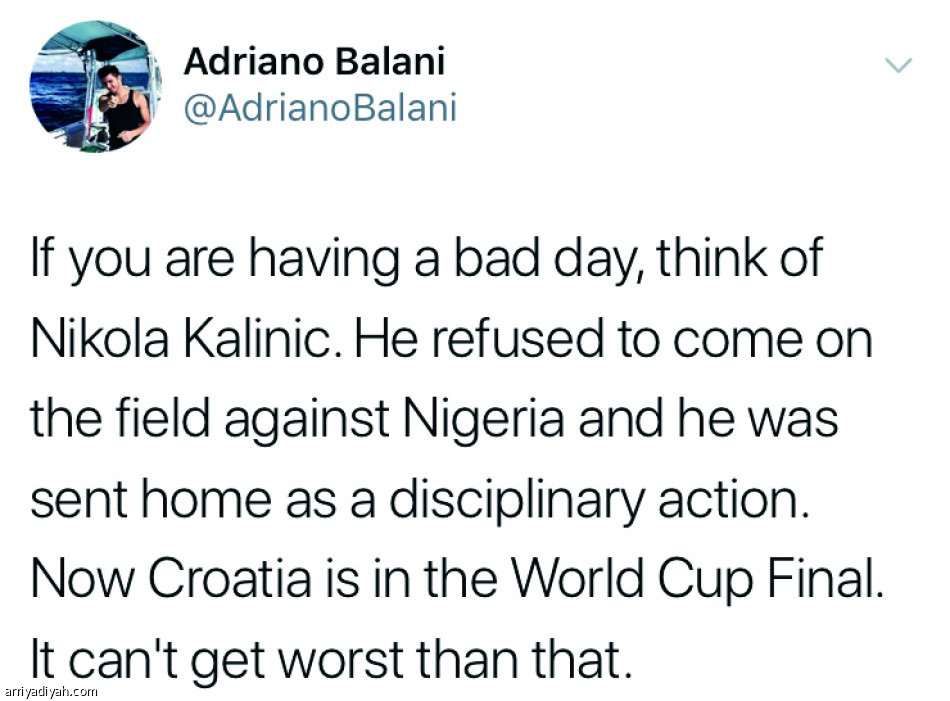 تذكر كالينيتش..
إذا كنت تعيش حالة سيئة