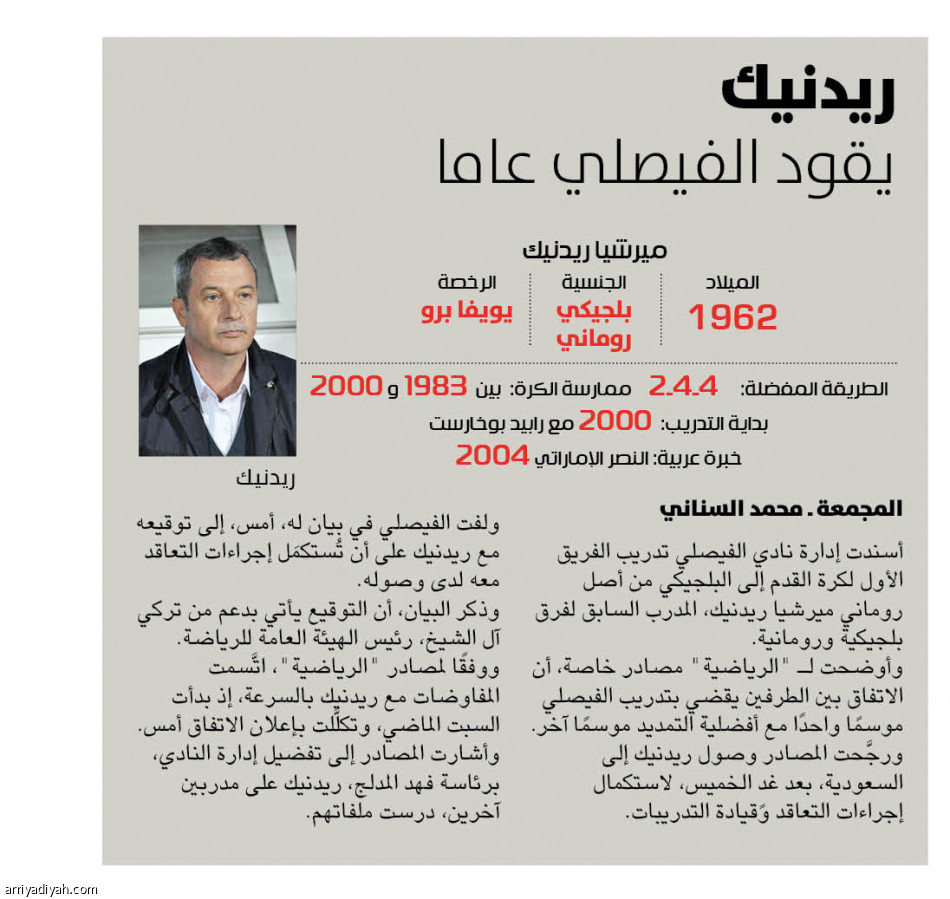 ريدنيك
يجلب الرباعي إلى الفيصلي