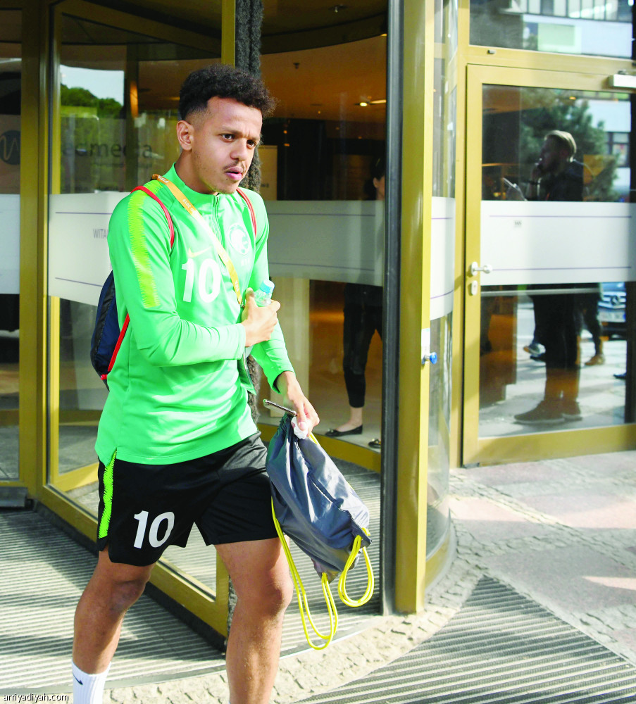 لاعبوا المنتخب السعودي تحت 20 عاما  في مدينة جدانسك البولندية
