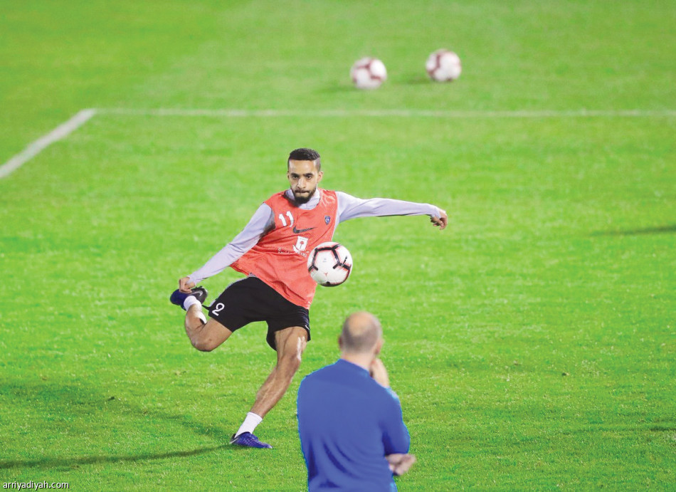 التدريب الأخير لفريق الهلال الذي يسبق مواجهة الأهلي